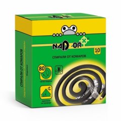 ISM004B Спирали от комаров NADZOR малодымные без запаха черные 10штук в упаковке/60