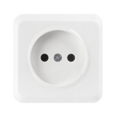 Розетка SMARTBUY 1-местная 10А, ОУ,без заземления белая, керамика Юпитер (SBE-03w-10-S1-N-c) (1/10