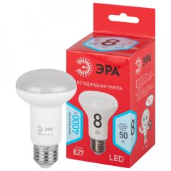 Лампочка светодиодная ЭРА RED LINE LED R63-8W-840-E27 R E27 / Е27 8Вт рефлектор нейтральный белый св