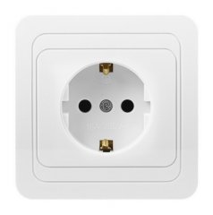 Розетка SMARTBUY скрытая установка, 1-местная с заземлением 16А белая, керамика Марс (SBE-02w-16-S1-Z-c)