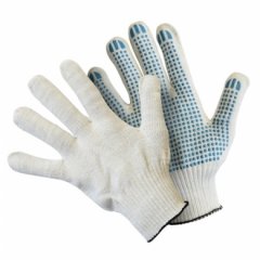 PHB3N Перчатки вязаные ХБ, с ПВХ-точкой, 32 г, 10 класс, белые, без и/у 200 10,40